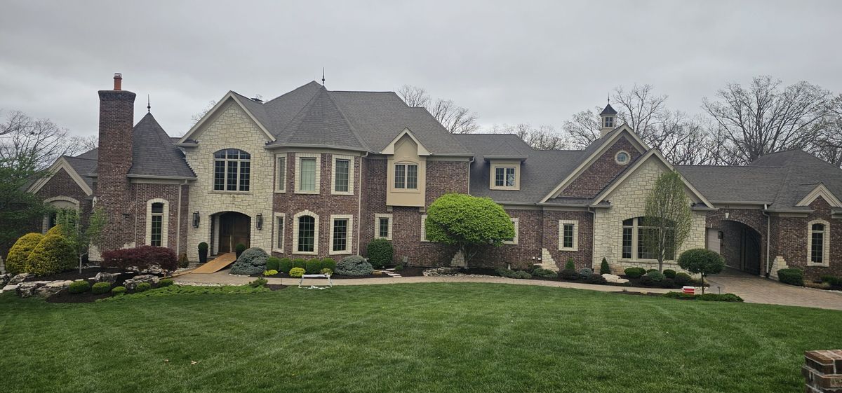 Residential asphalt shingle roof installation in Kirkwood, MO